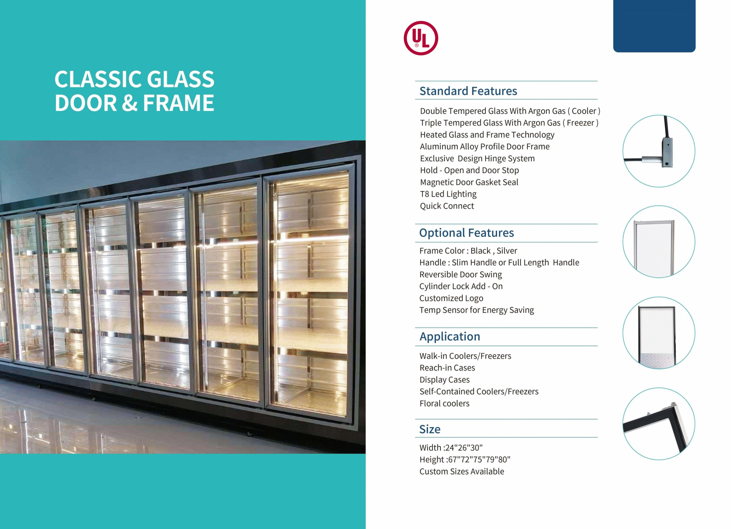 Display Glass Walk in Cooler Parameter